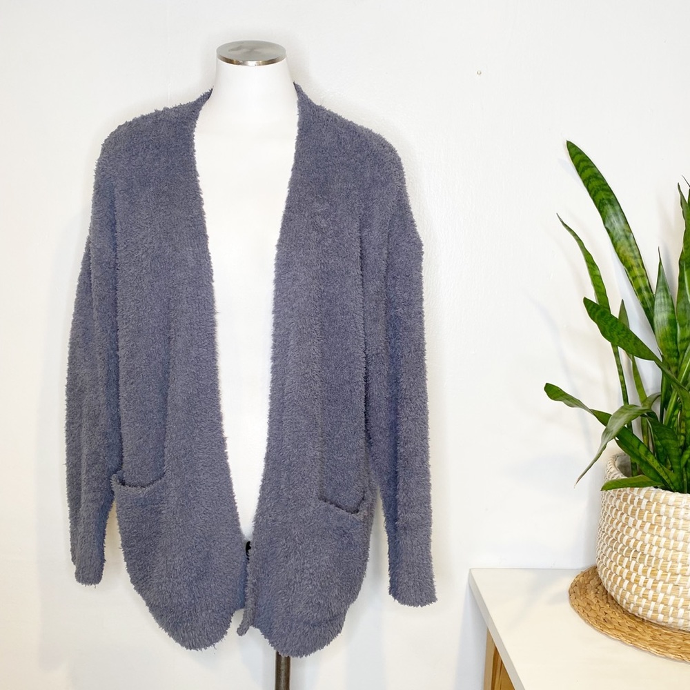 Barefoot Dreams | CozyChic Cardigan Teddy Blue‎ S/M